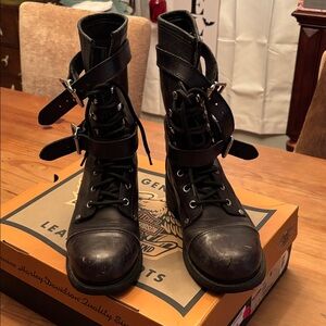 Harley-Davidson Women's Black Leather Combat Boots